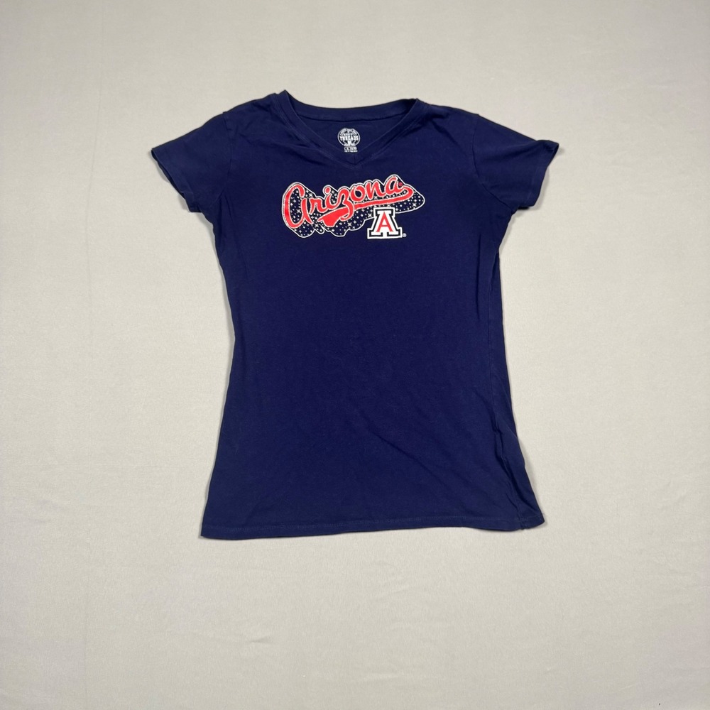 Rivalry Threads Arizona Wildcats Girls XL 14/16 Navy Blue V-Neck Graphic T-Shirt